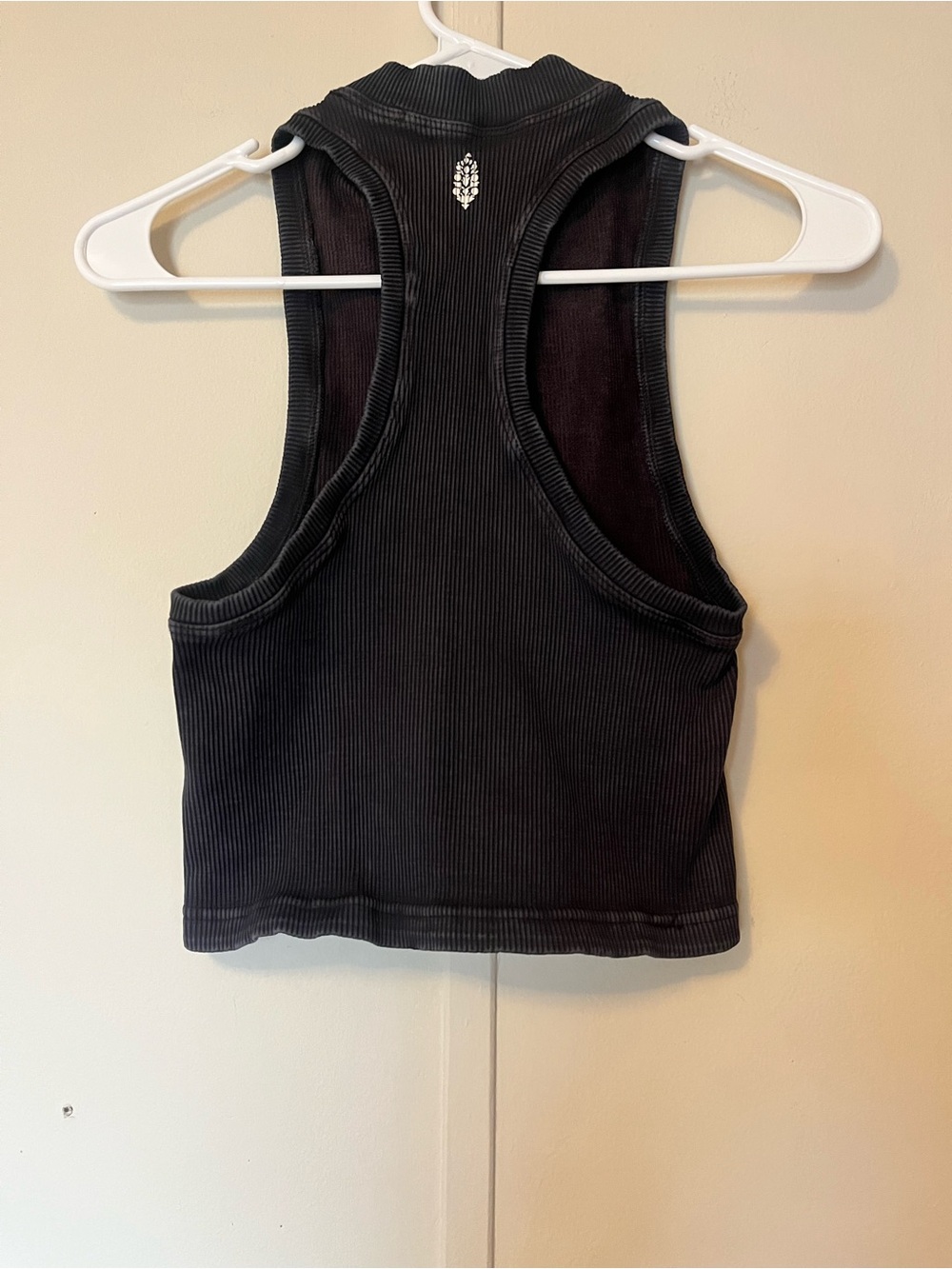 FP Movement by Free People Black Ribbed Racerback Crop Tank